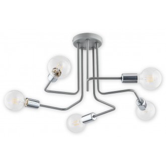 LEMIR O2745 W5 SZA | Pixi Lemir stropne svjetiljke svjetiljka 5x E27 mat sivo, krom