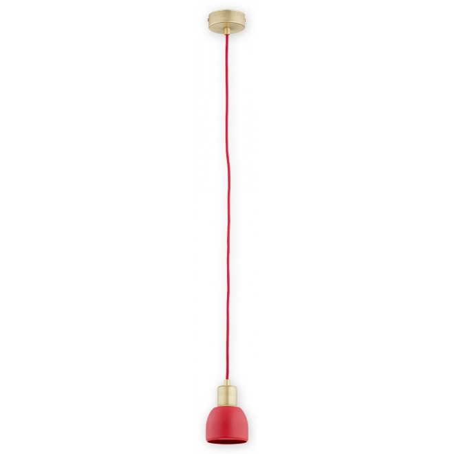 LEMIR O2801 W1 PAT + CZE | Piu Lemir visilice svjetiljka 1x E27 patinasto, crveno