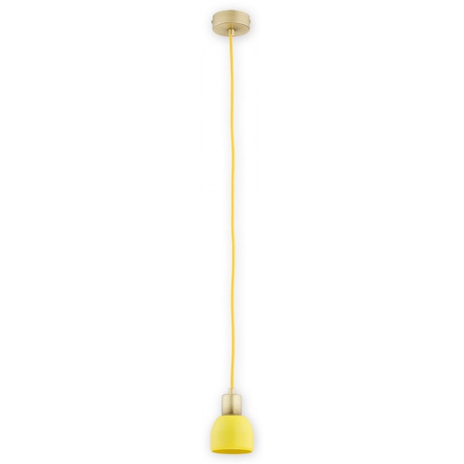 LEMIR O2801 W1 PAT + ZOL | Piu Lemir visilice svjetiljka 1x E27 patinasto, žuto