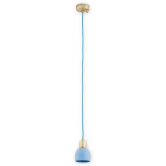 LEMIR O2802 W1 PAT + NIE | Piu Lemir visilice svjetiljka max. 2 kabel 1x E27 patinasto, plavo
