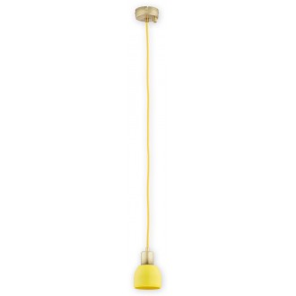 LEMIR O2802 W1 PAT + ZOL | Piu Lemir visilice svjetiljka max. 2 kabel 1x E27 patinasto, žuto