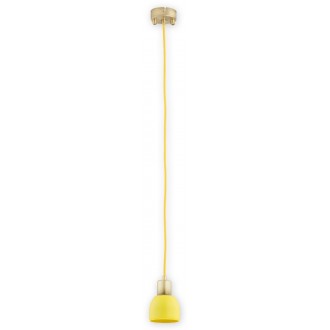 LEMIR O2803 W1 PAT + ZOL | Piu Lemir visilice svjetiljka max. 3 kabel 1x E27 patinasto, žuto