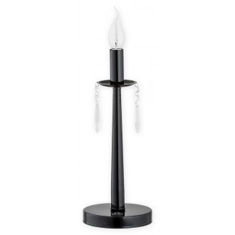 LEMIR O2868 L1 CZA | Kapra Lemir stolna svjetiljka 39cm s prekidačem 1x E14 blistavo crna, prozirno