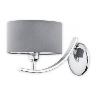 LEMIR O2870 K1 CH + SZA | Orso Lemir zidna svjetiljka 1x E27 krom, sivo, bijelo