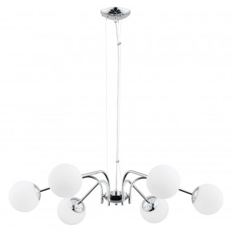 LEMIR O2906 W6 CH | Nol Lemir luster svjetiljka s mogućnošću skraćivanja kabla 6x E14 krom, opal