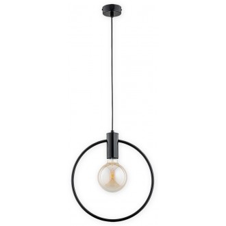 LEMIR O2951 W1 CZA | Tezor Lemir visilice svjetiljka s mogućnošću skraćivanja kabla 1x E27 blistavo crna