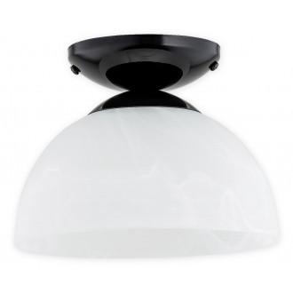 LEMIR O3130 P1 CZA | Freja-LE Lemir stropne svjetiljke svjetiljka 1x E27 blistavo crna, alabaster