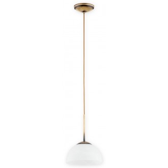 LEMIR O3131 W1 PAT | Freja-LE Lemir visilice svjetiljka s mogućnošću skraćivanja kabla 1x E27 patinasto, alabaster