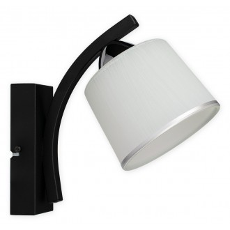 LEMIR O3240 K1 CZA + CH | Altar Lemir zidna svjetiljka 1x E27 crno mat, bijelo, srebrno