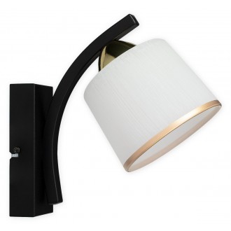 LEMIR O3240 K1 CZA + ZL | Altar Lemir zidna svjetiljka 1x E27 crno mat, bijelo, zlatno