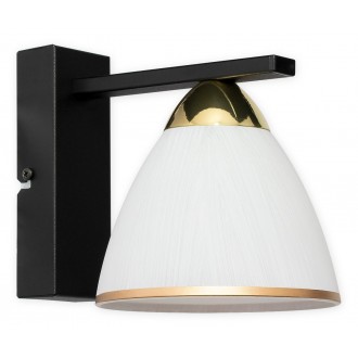LEMIR O3250 K1 CZA + ZL | Faber Lemir zidna svjetiljka 1x E27 crno mat, zlatno, bijelo