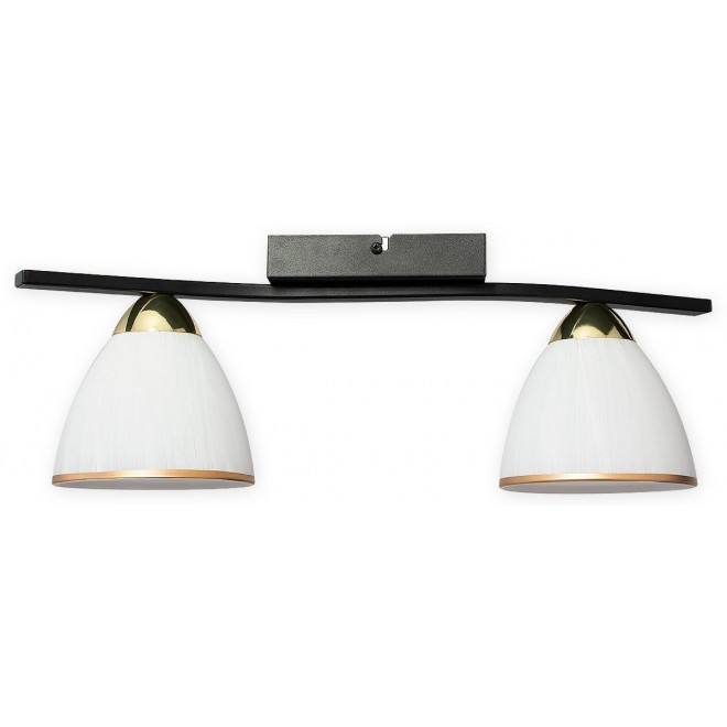 LEMIR O3252 P2 CZA + ZL | Faber Lemir stropne svjetiljke svjetiljka 2x E27 crno mat, zlatno, bijelo