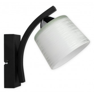 LEMIR O3260 K1 CZA + CH | Talar Lemir zidna svjetiljka 1x E27 crno mat, krom, antik bijela