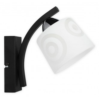 LEMIR O3300 K1 CZA + CH | Freki Lemir zidna svjetiljka 1x E27 crno mat, krom, prozirna bijela