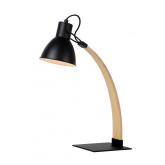 LUCIDE 03613/01/30 | Curf Lucide stolna svjetiljka 54cm s prekidačem pomjerljivo 1x E27 drvo, crno
