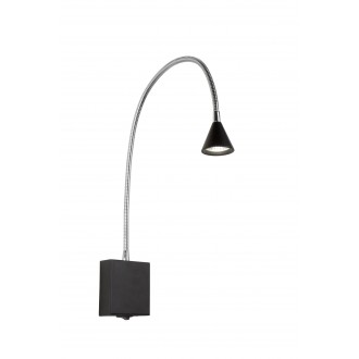 LUCIDE 18293/03/30 | Buddy Lucide zidna svjetiljka s prekidačem fleksibilna 1x LED 300lm 4000K crno
