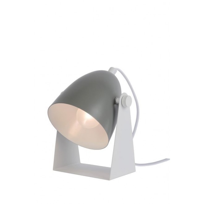 LUCIDE 45564/01/36 | Chago Lucide stolna svjetiljka 20,5cm sa prekidačem na kablu 1x E14 bijelo, sivo