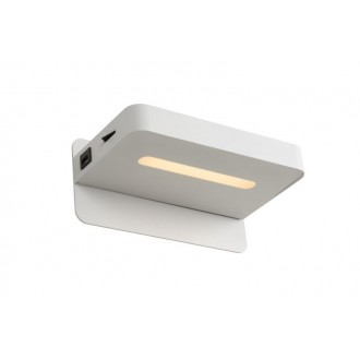 LUCIDE 77280/05/31 | Atkin Lucide zidna svjetiljka s prekidačem USB utikač 1x LED 350lm 3000K bijelo, drvo