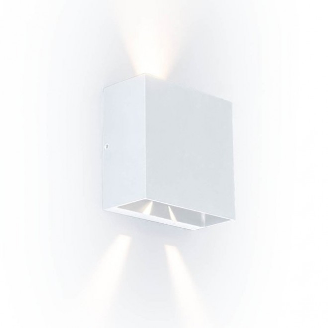 LUTEC 5104003032 | Gemini-Beams Lutec zidna svjetiljka četvrtast podešavajući kut rasejanja 1x LED 400lm 3000K IP54 bijelo