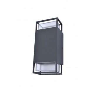 LUTEC 5107101118 | Ridge Lutec zidna svjetiljka oblik cigle 2x GU10 IP54 tamno siva, prozirno