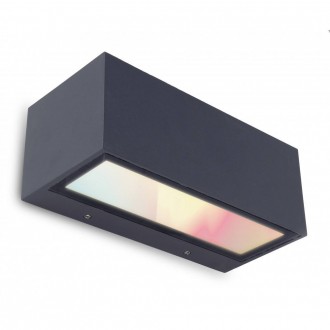 LUTEC 5189120118 | LUTEC-Connect-Gemini Lutec zidna smart rasvjeta oblik cigle zvučno upravljanje, jačina svjetlosti se može podešavati, sa podešavanjem temperature boje, promjenjive boje, može se upravljati daljinskim upravljačem 1x LED 900lm 2700 <-&