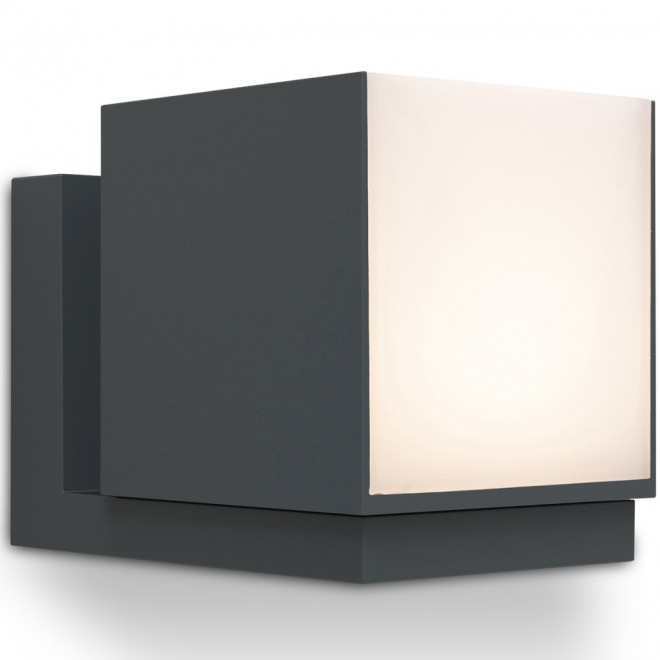 LUTEC 5193803118 | Cuba-LU Lutec zidna svjetiljka četvorougaoni elementi koji se mogu okretati 1x LED 500lm 3000K IP54 tamno siva, opal