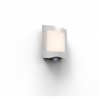 LUTEC 5194802001 | Farell Lutec zidna svjetiljka sa senzorom, svjetlosni senzor - sumračni prekidač elementi koji se mogu okretati 1x LED 850lm 3000K IP44 plemeniti čelik, čelik sivo, opal