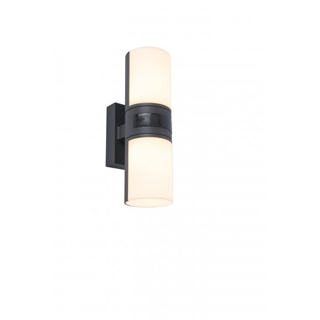 LUTEC 5198101118 | Cyra Lutec zidna svjetiljka cilindar elementi koji se mogu okretati 1x LED 950lm 3000K IP54 tamno siva, opal
