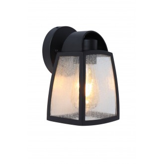 LUTEC 5273701012 | Kelsey Lutec zidna svjetiljka 1x E27 IP44 crno mat, efekt vodene kapi