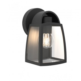 LUTEC 5273702012 | Kelsey Lutec zidna svjetiljka 1x E27 IP44 crno mat, prozirno