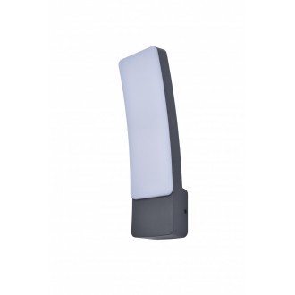 LUTEC 5288909118 | LUTEC-Connect-Kira Lutec zidna smart rasvjeta lučni zvučno upravljanje, jačina svjetlosti se može podešavati, sa podešavanjem temperature boje, može se upravljati daljinskim upravljačem 1x LED 1200lm 2700 <-> 6500K IP54 tamno siva