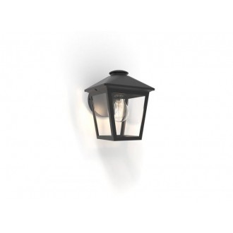 LUTEC 5294502012 | Zago Lutec zidna svjetiljka 1x E27 IP44 crno mat, prozirno