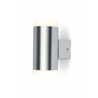 LUTEC 5521801001 | Bilayer Lutec zidna svjetiljka 1x LED 520lm 3000K IP44 plemeniti čelik, čelik sivo, opal