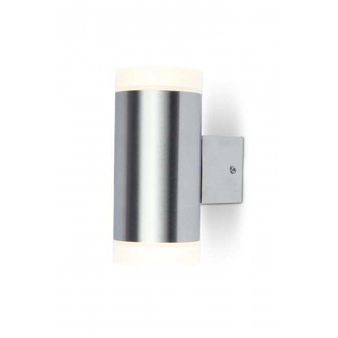 LUTEC 5521801001 | Bilayer Lutec zidna svjetiljka 1x LED 520lm 3000K IP44 plemeniti čelik, čelik sivo, opal