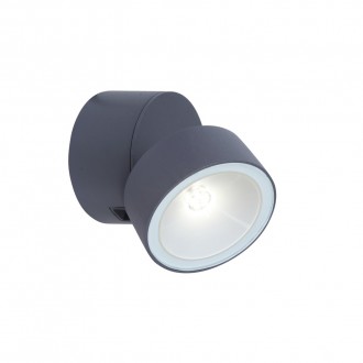 LUTEC 5626101125 | Trumpet-LU Lutec zidna svjetiljka elementi koji se mogu okretati 1x LED 600lm 4000K IP54 tamno siva, opal