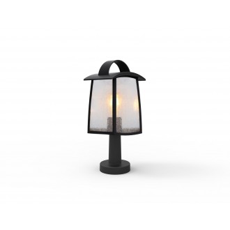 LUTEC 7273602012 | Kelsey Lutec podna svjetiljka 40cm 1x E27 IP44 crno mat, efekt vodene kapi