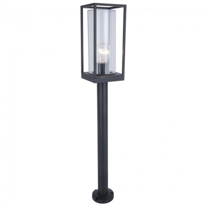LUTEC 7288801012 | Flair Lutec podna svjetiljka četvorougaoni 75cm 1x E27 IP44 crno mat, prozirno