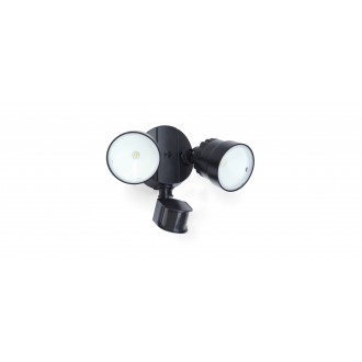 LUTEC 7622104330 | Shrimp Lutec reflektor svjetiljka sa senzorom, svjetlosni senzor - sumračni prekidač elementi koji se mogu okretati 2x LED 1360lm 5000K IP54 crno, prozirno