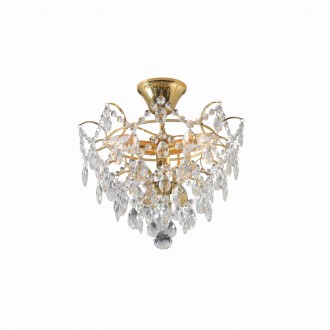 MARKSLOJD 100538 | Rosendal Markslojd stropne svjetiljke svjetiljka 3x E14 zlatno, prozirno