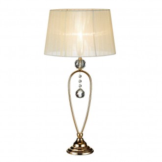 MARKSLOJD 102045 | Christinehof Markslojd stolna svjetiljka 60cm sa prekidačem na kablu 1x E14 zlatno, bež, prozirno