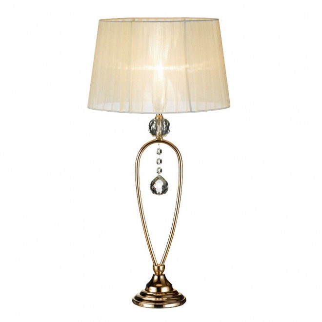 MARKSLOJD 102045 | Christinehof Markslojd stolna svjetiljka 60cm sa prekidačem na kablu 1x E14 zlatno, bež, prozirno