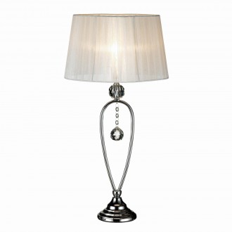 MARKSLOJD 102047 | Christinehof Markslojd stolna svjetiljka 60cm sa prekidačem na kablu 1x E14 krom, bijelo, prozirno