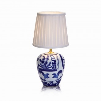 MARKSLOJD 104999 | Göteborg Markslojd stolna svjetiljka 32,5cm sa prekidačem na kablu 1x E14 mesing, plavo, bijelo