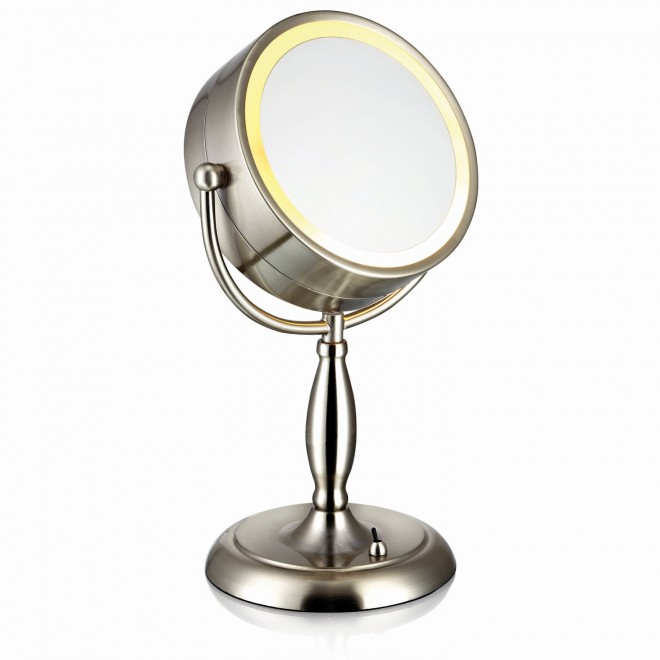 MARKSLOJD 105237 | Face Markslojd stolna zrcalo 36cm s prekidačem 1x E14 čelik, zrcalo