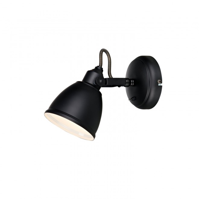 MARKSLOJD 105814 | Fjallbacka Markslojd spot svjetiljka s prekidačem elementi koji se mogu okretati 1x E14 crno, bijelo