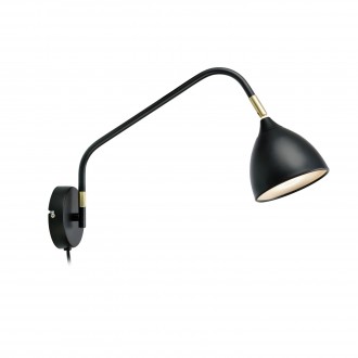 MARKSLOJD 106081 | Valencia-MS Markslojd zidna svjetiljka sa prekidačem na kablu elementi koji se mogu okretati 1x GU10 mesing, crno, bijelo