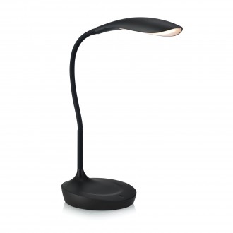 MARKSLOJD 106094 | Swan Markslojd stolna svjetiljka 45cm sa tiristorskim prekidačem jačina svjetlosti se može podešavati, USB utikač 1x LED 378lm 3000K crno