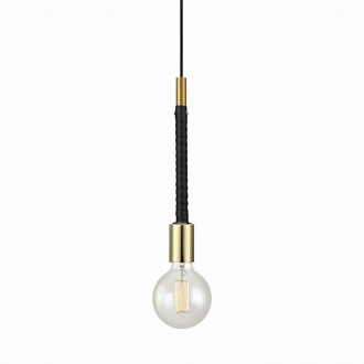 MARKSLOJD 106610 | Saddle Markslojd visilice svjetiljka sa prekidačem na kablu 1x E27 mesing, crno