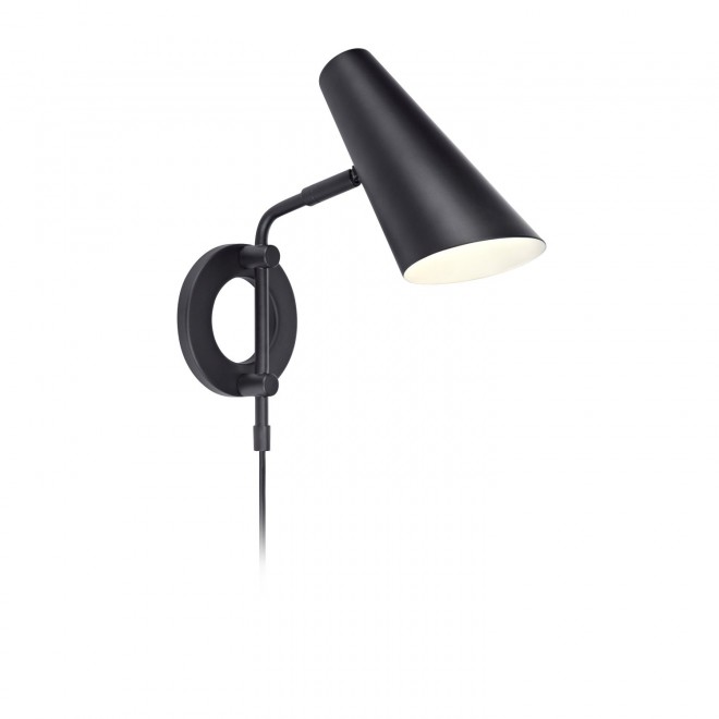 MARKSLOJD 106782 | Cal Markslojd zidna svjetiljka sa prekidačem na kablu elementi koji se mogu okretati 1x E14 crno, bijelo