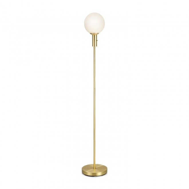 MARKSLOJD 106867 | Minna Markslojd podna svjetiljka 144cm s prekidačem 1x E14 mesing, opal